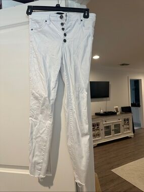White Kut High Rise Ankle Skinny jeans